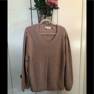 Lark & Ro Bubble sleeve scoop neck sweatshirt🤍